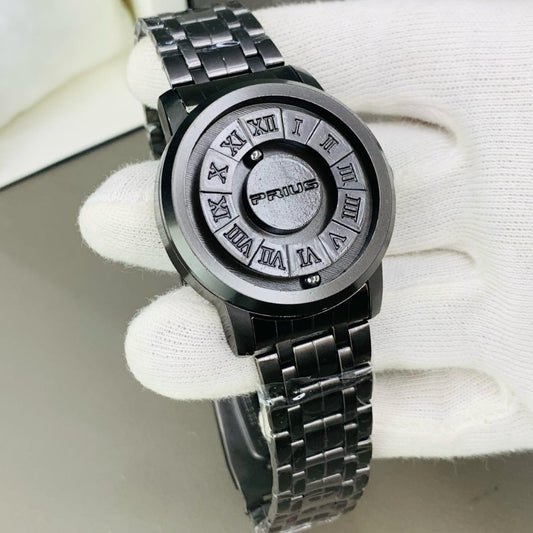 Black Stainless Steel Magnetic Ball Watch