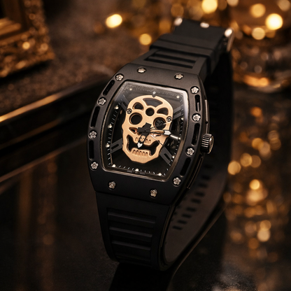 Skull Skeleton Matte Sport Watch – (Black)